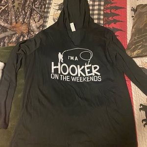 Ladies XXL I’m a hooker in the weekends long sleeve hooded shirt.